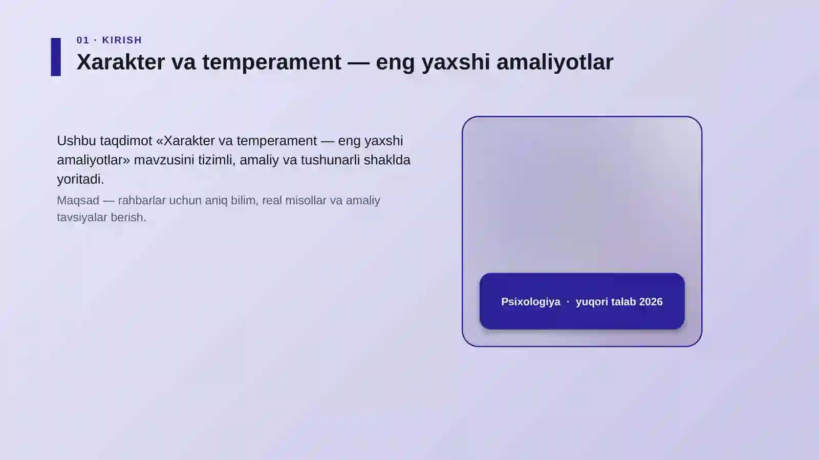 Xarakter va temperament — eng yaxshi amaliyotlar 4