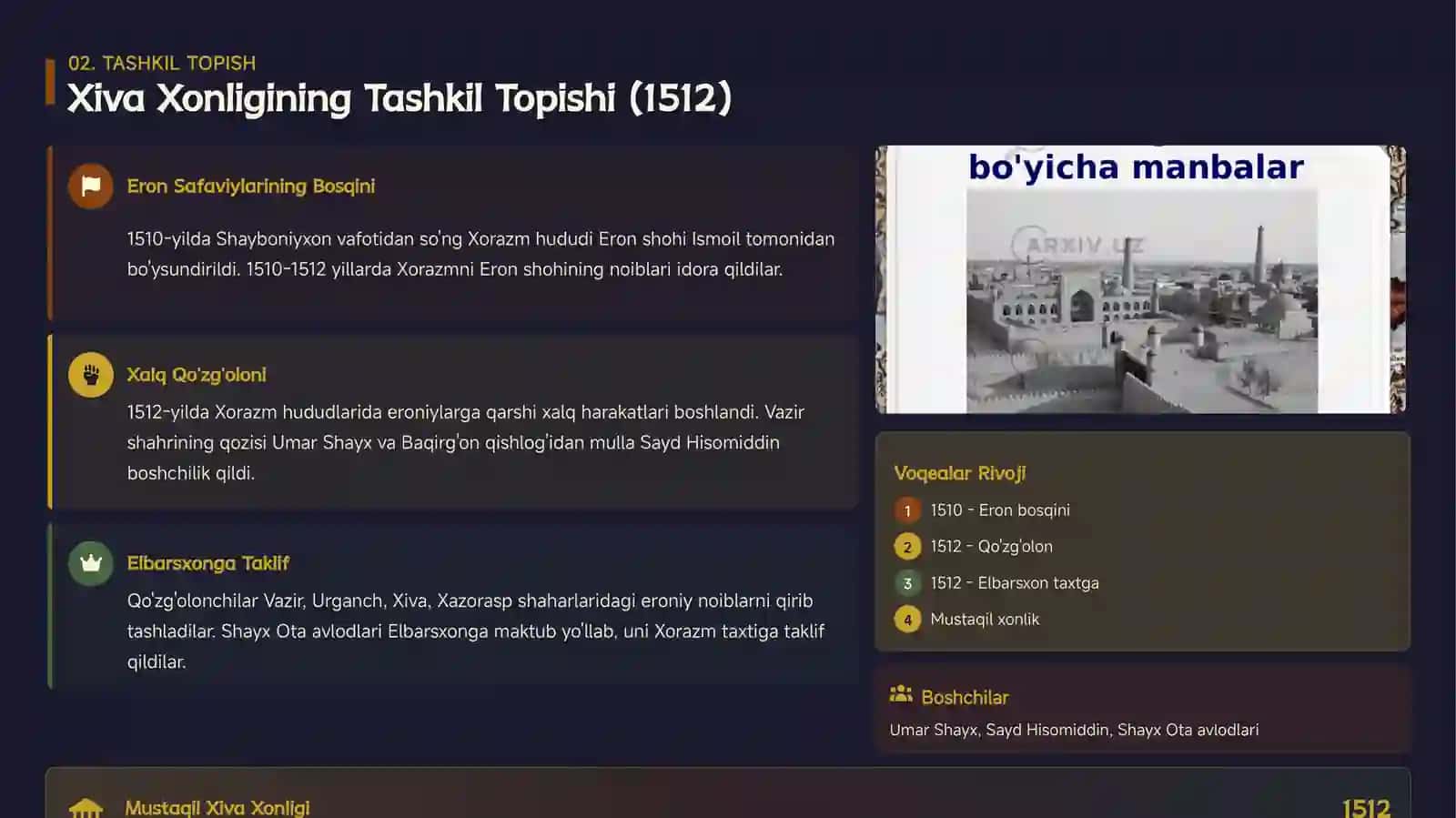 Xiva xonligida Shayboniylar davri 4