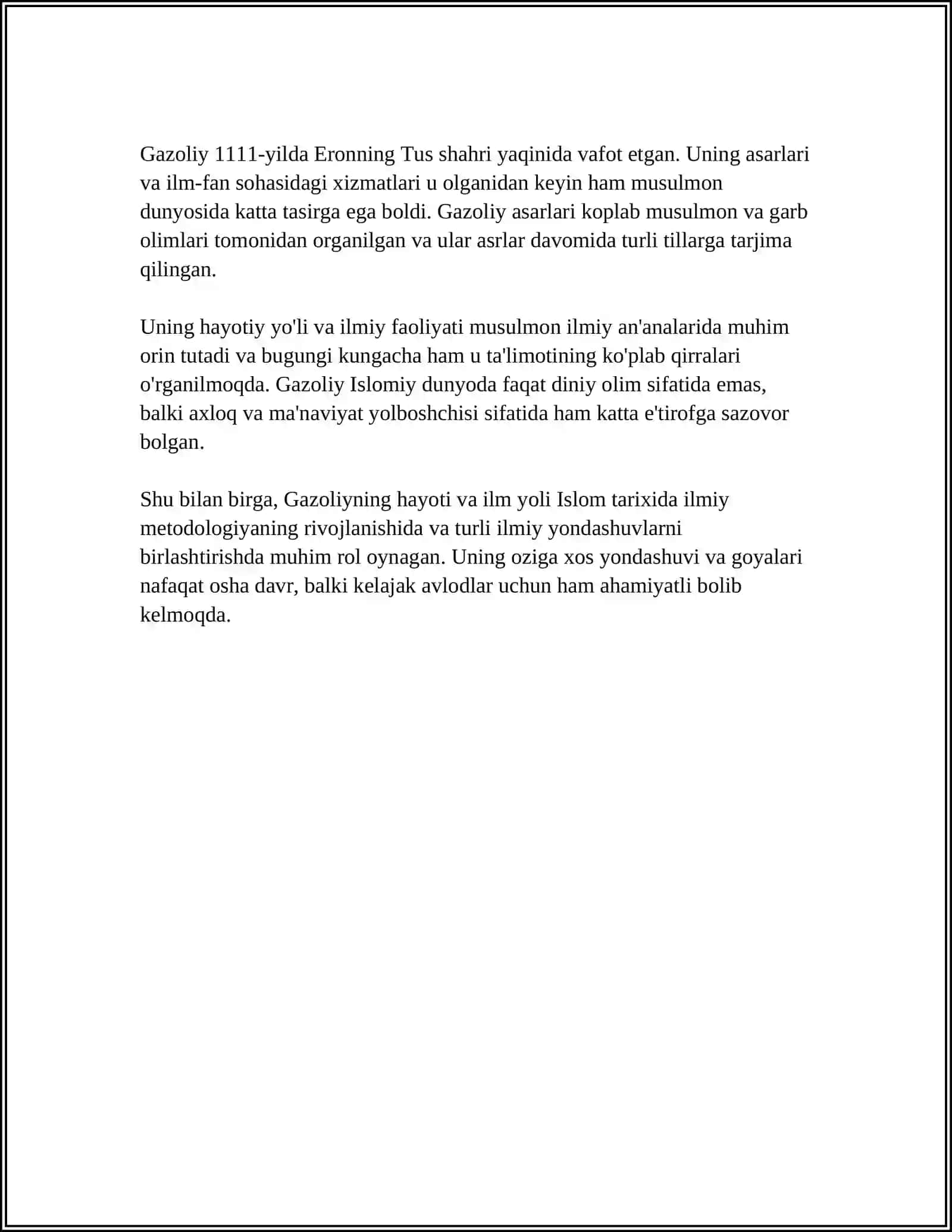 Abu Homid Gʻazoliynig Mukoshafatul Qulub Asari 4