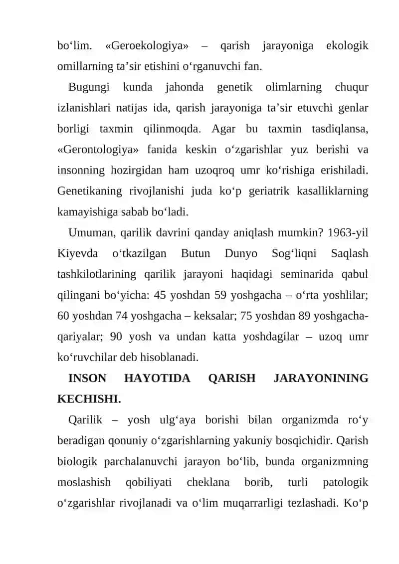 GERONTOPSIXOLOGIYA, KEKSALIK RUHIYATI VA INSON MIYYASIDA NAMOYON BO'LISH MUAMMOLARI 4
