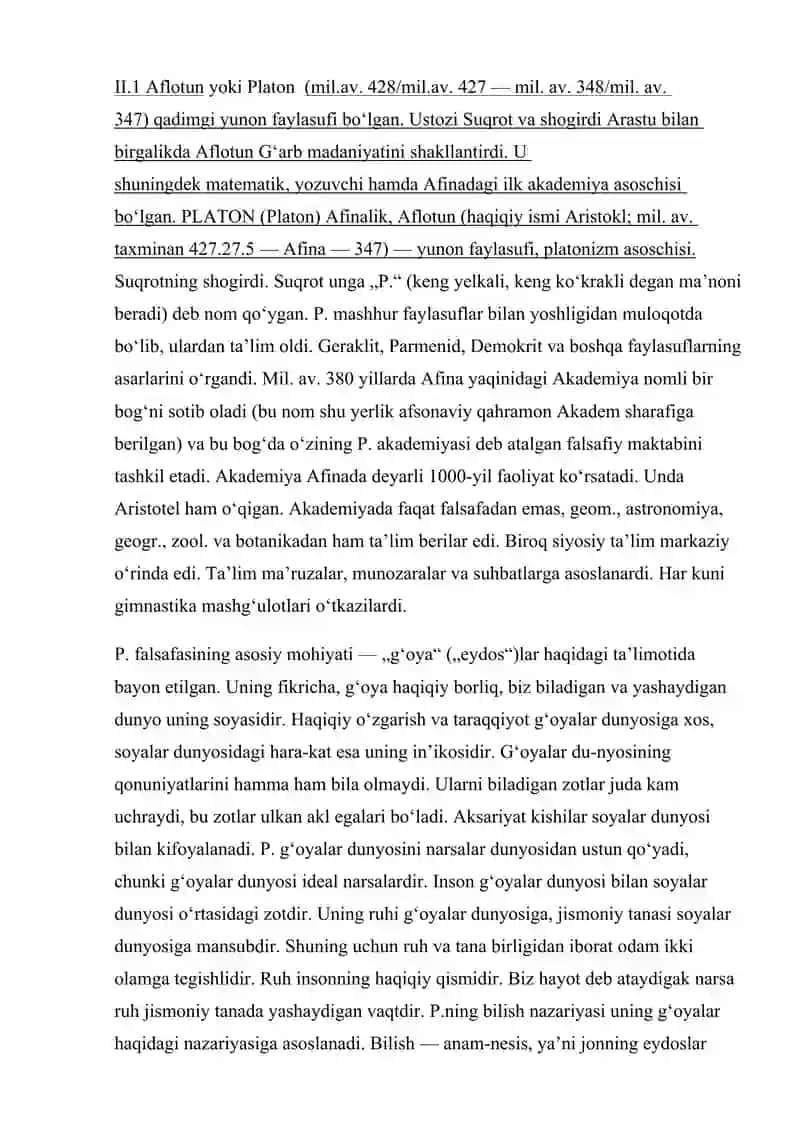 Aflotun falsafasi  (Platon) 4