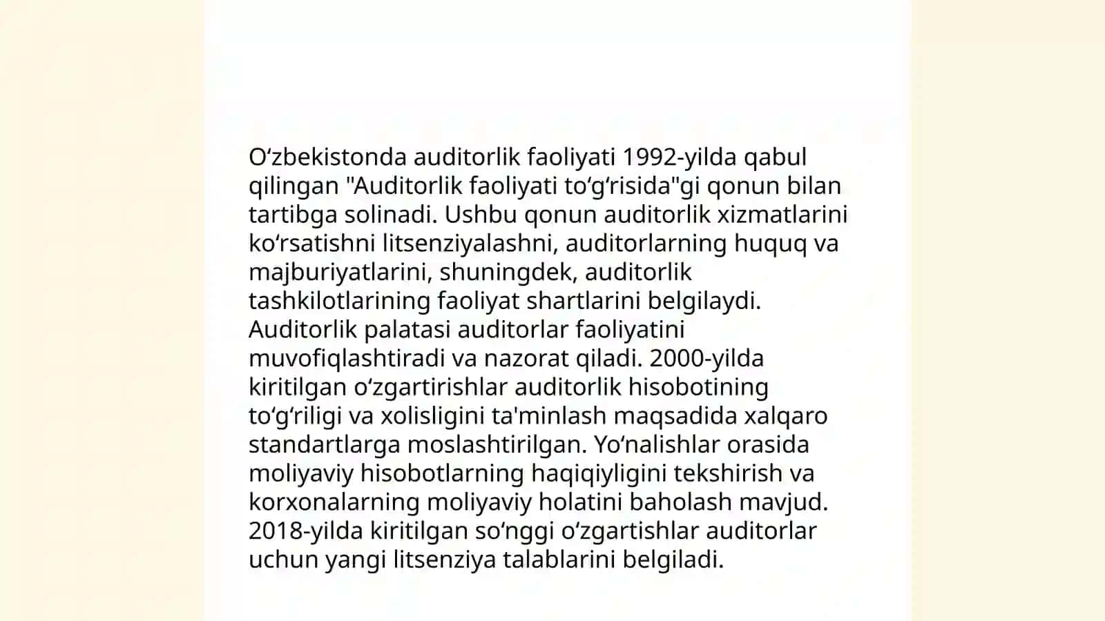 Mustaqillik yillarida O'zbekistonda auditning rivojlanishi bosqichlari 4