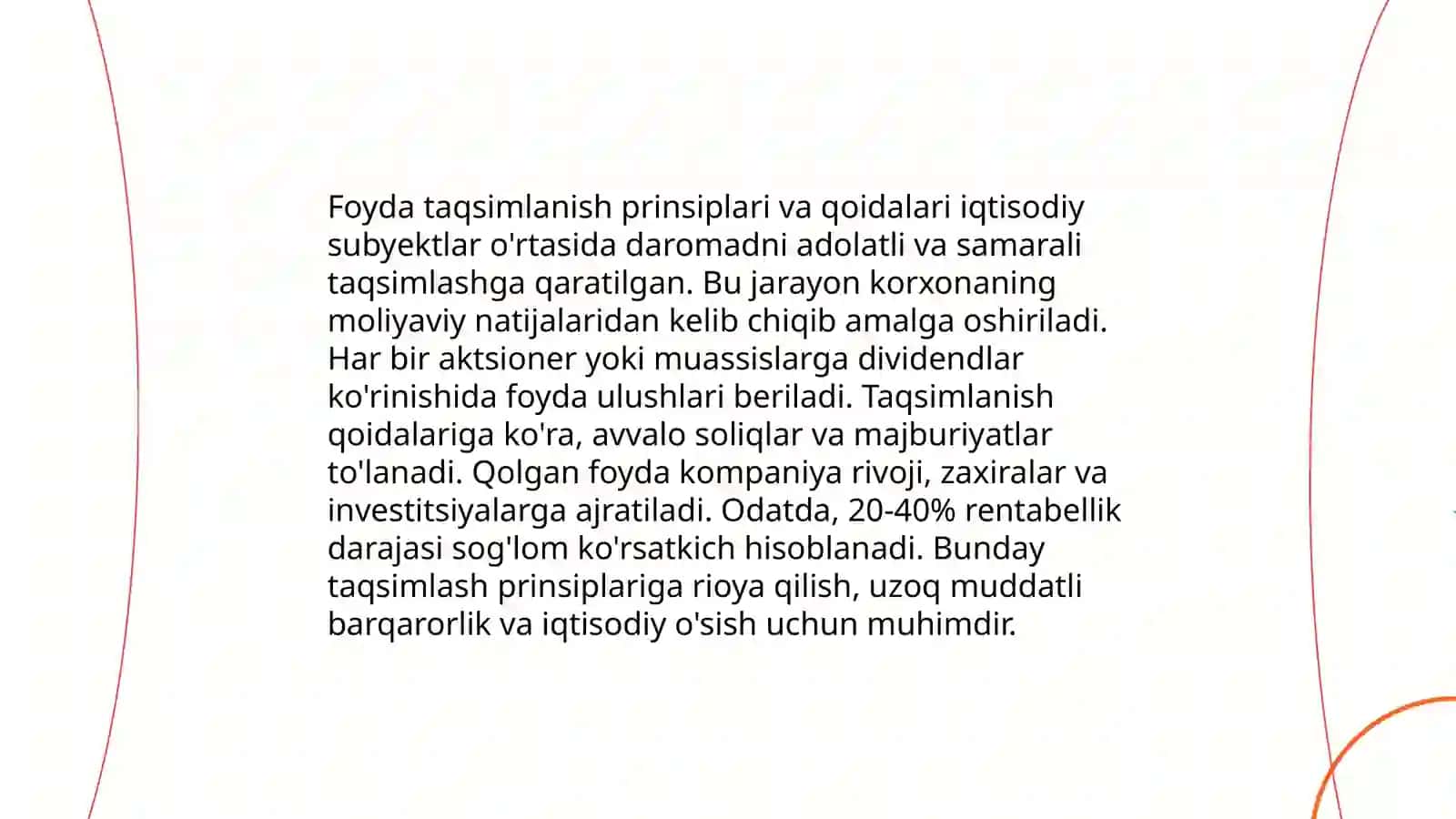 Korxona foydasining taqsimlanishi va ishlatilishi 4