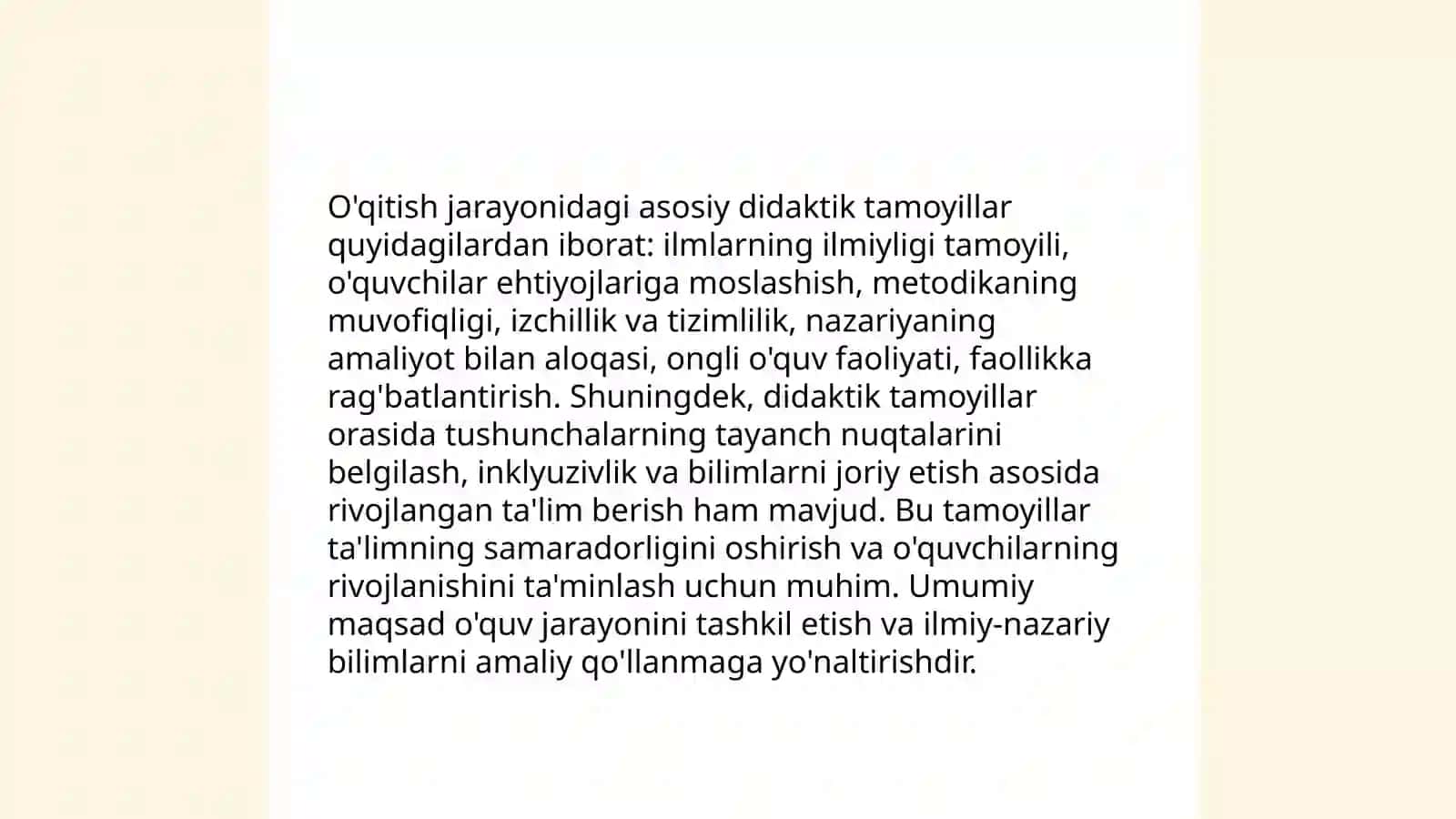 O'qitishning didaktik tamoyillarini yaratish g'oyalari 4