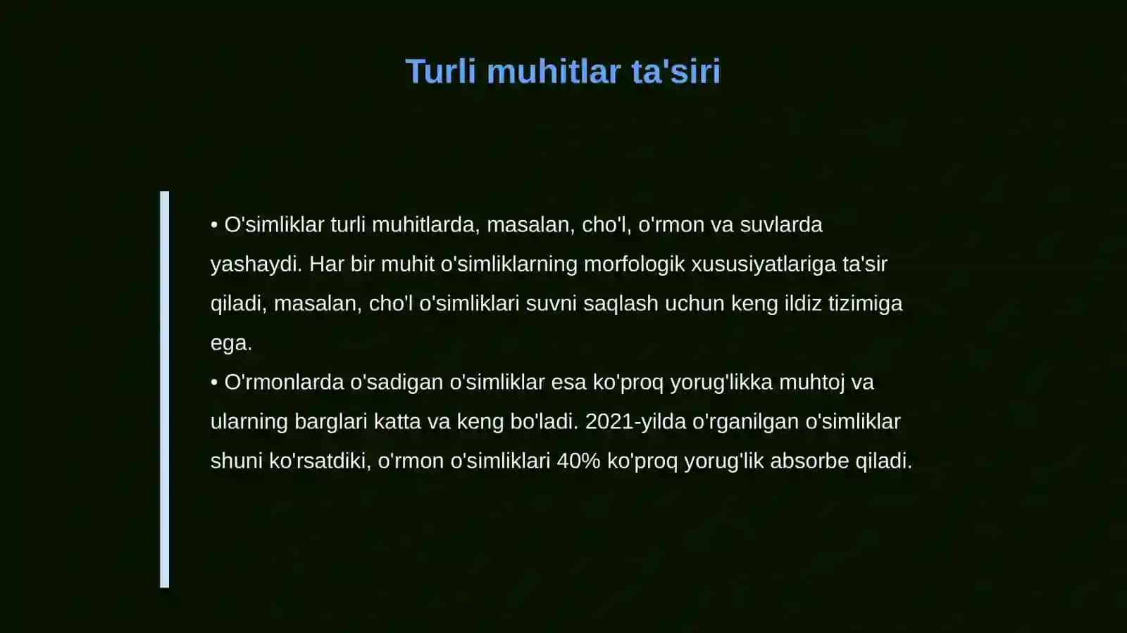 Morfologiya va o'simliklar o'sishi 4