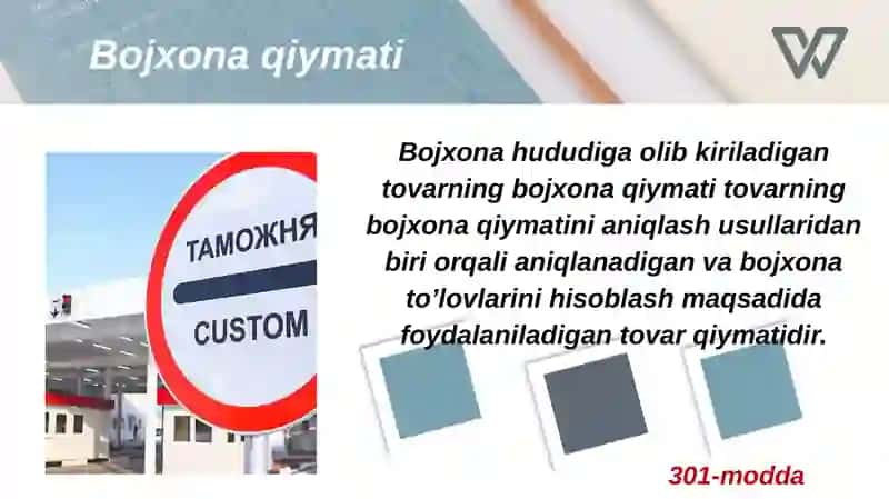 TOVARLARNING BOJXONA QIYMATLARI VA ULARNI ANIQLASH USULLARI 4