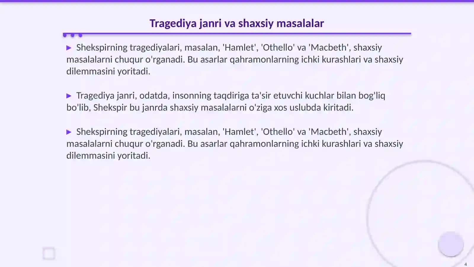 Shekspirtning tragediyalaridan shaxs masalasi 4