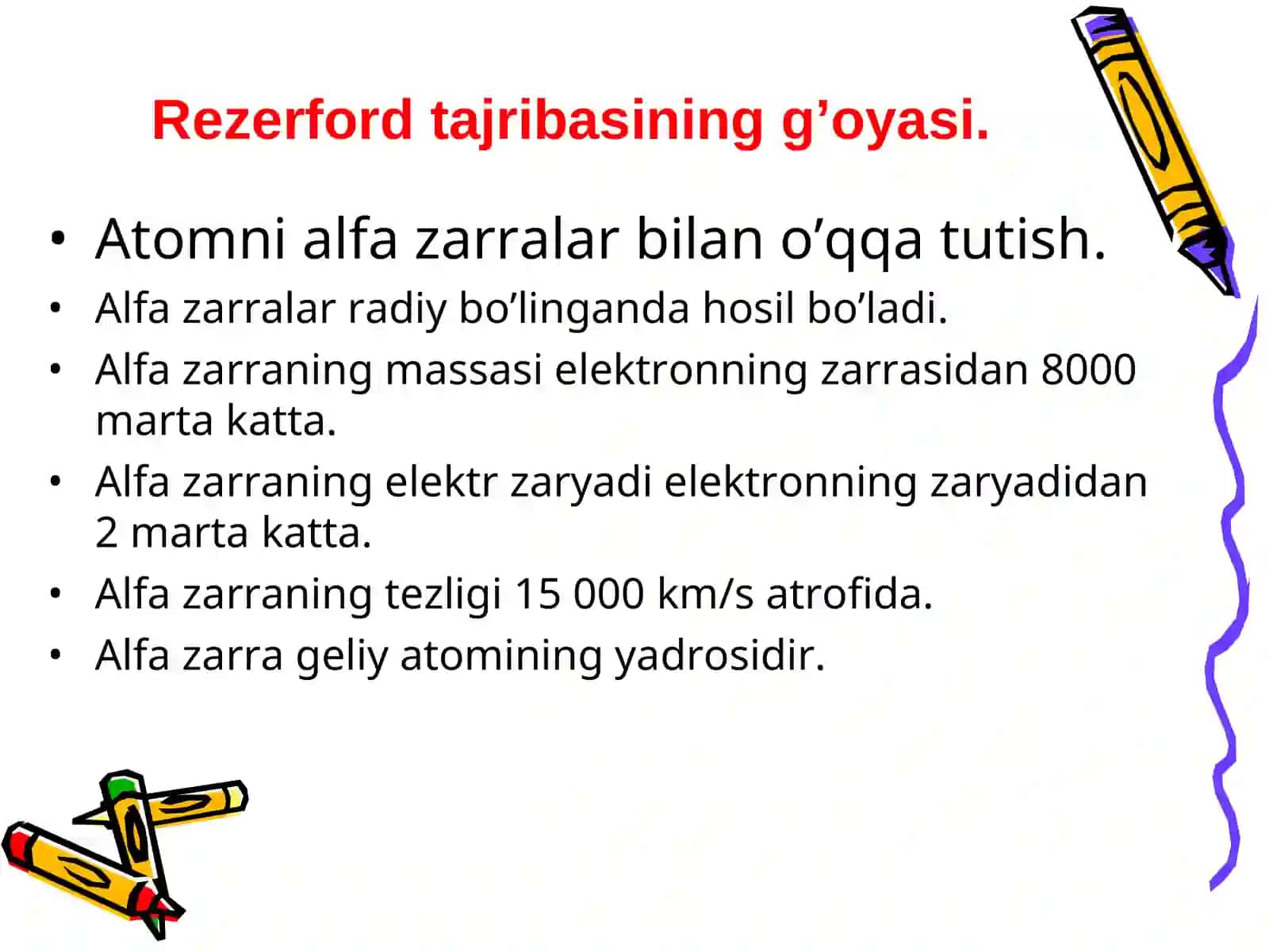 Atom modeli.Rezerford tajribasi 4