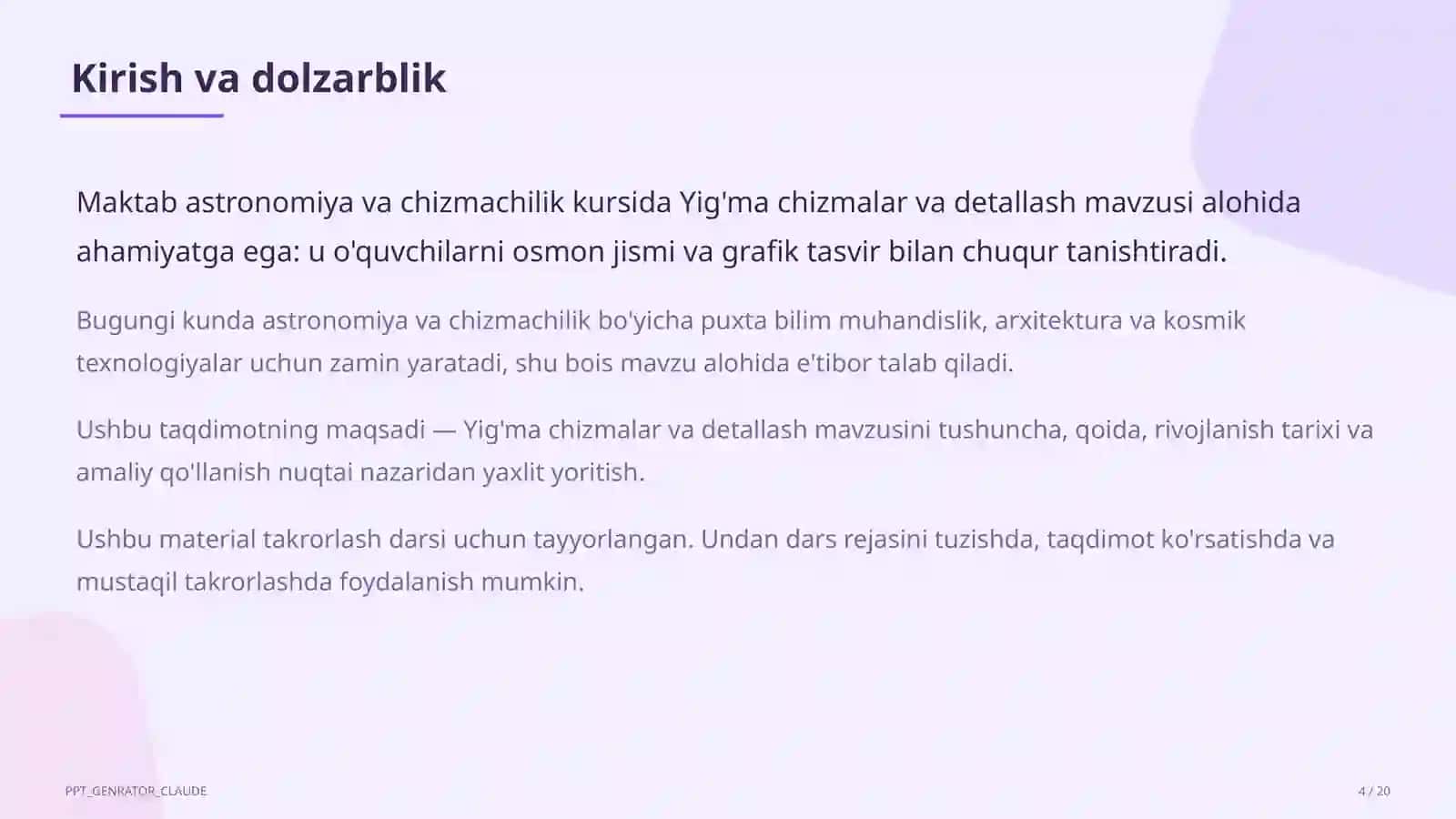 Yig'ma chizmalar va detallash (9-sinf) 4