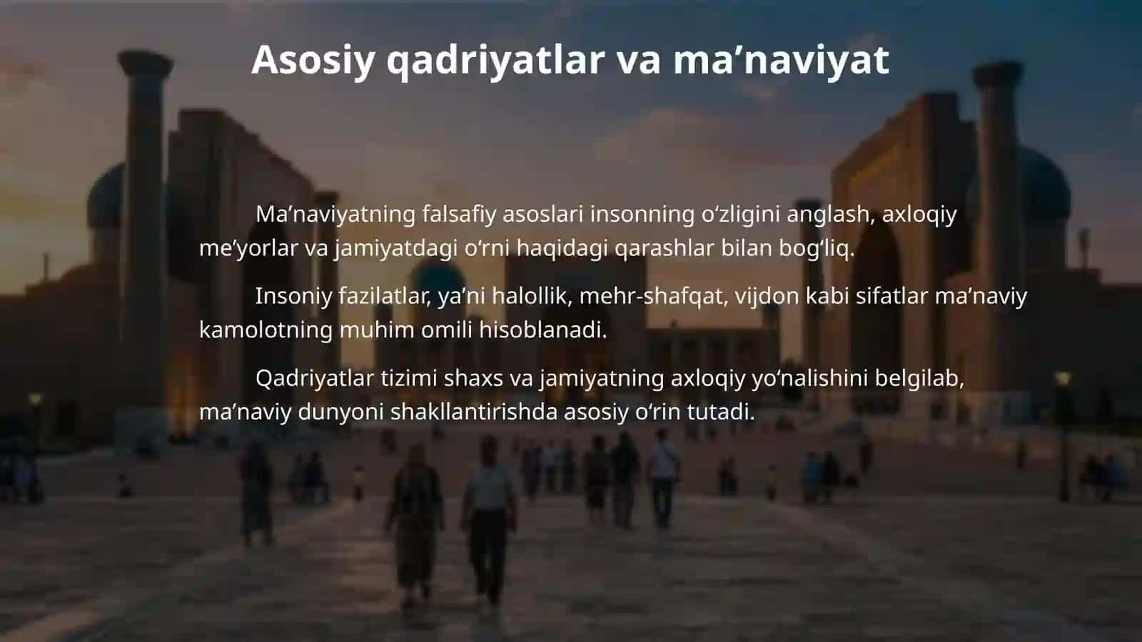 Tohir Malikning "Odamiylik mulki"  asarida maʼnaviyat va tarbiyat masalasi 4