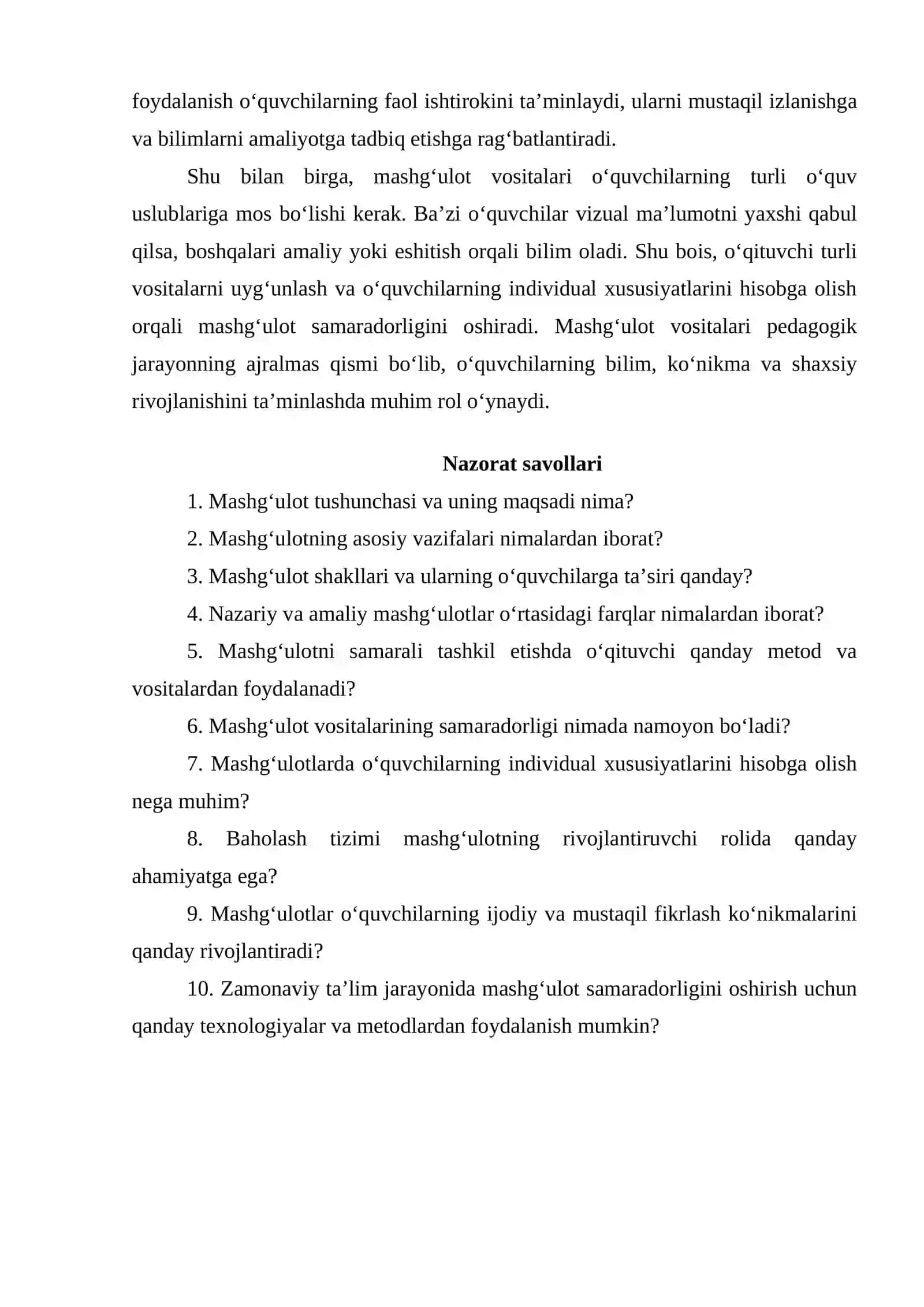 Mashg'ulot maqsadi, vazifalari, shakl va vositalari. 4