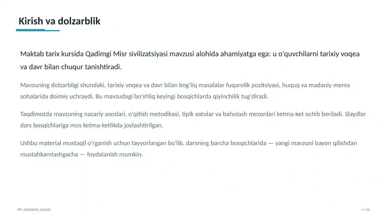 Qadimgi Misr sivilizatsiyasi (6-sinf) 4