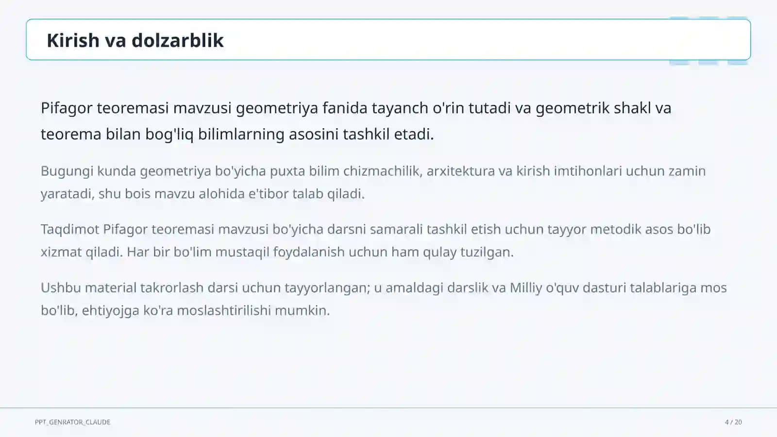 Pifagor teoremasi (8-sinf) 4
