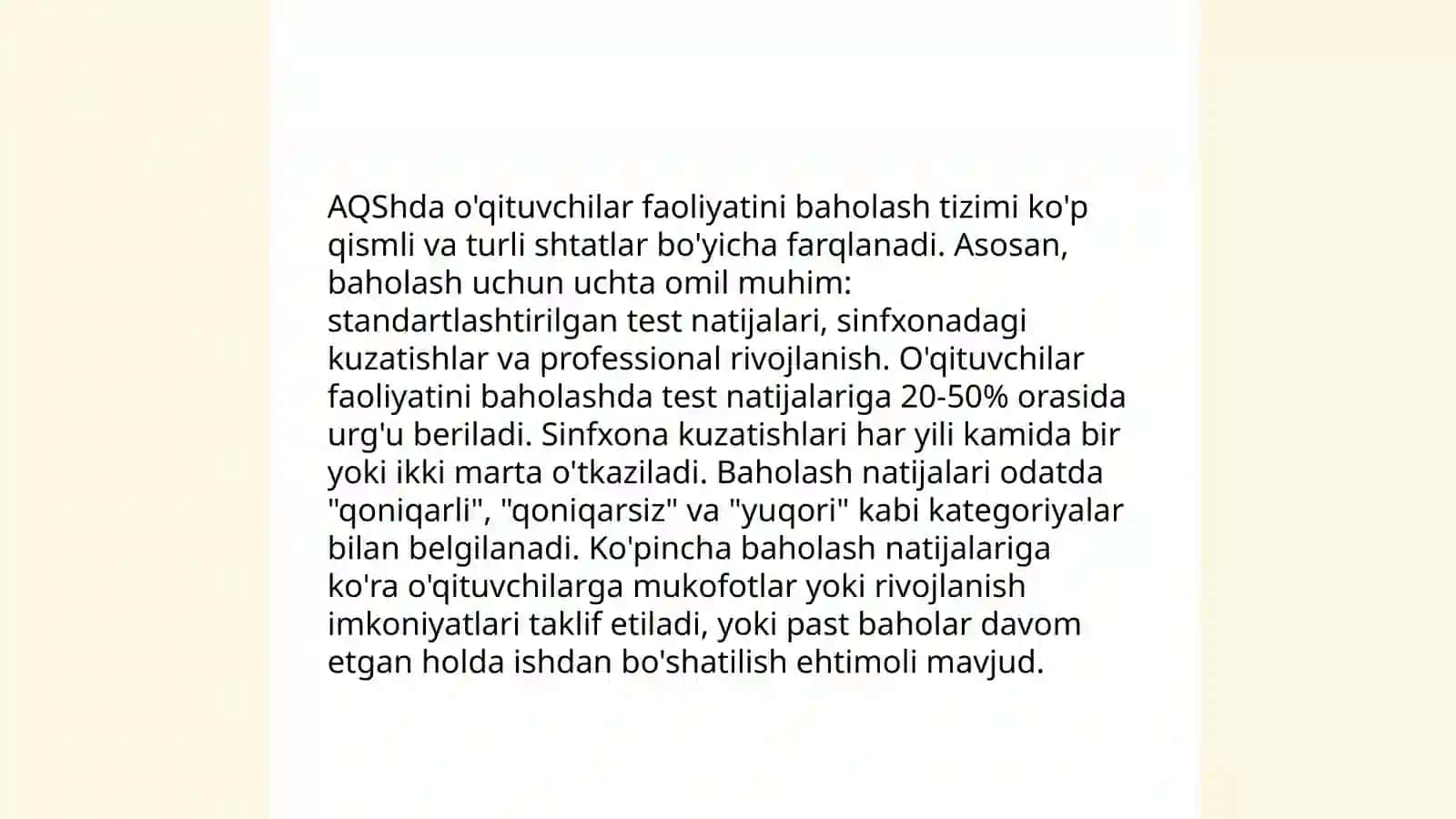 Xorijiy ta'lim tizimlarida pedagogik kadrlarni baholash usullari 4