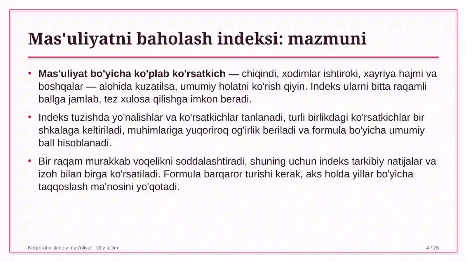 Kasb-hunar maktablarida ijtimoiy mas'uliyatni baholash indeksini joriy etish 4