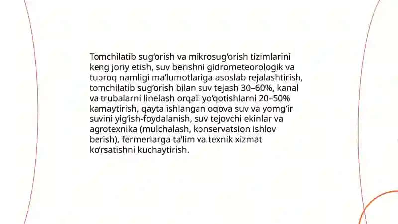 Suv resurslaridan samarali foydalanish strategiyalari 4