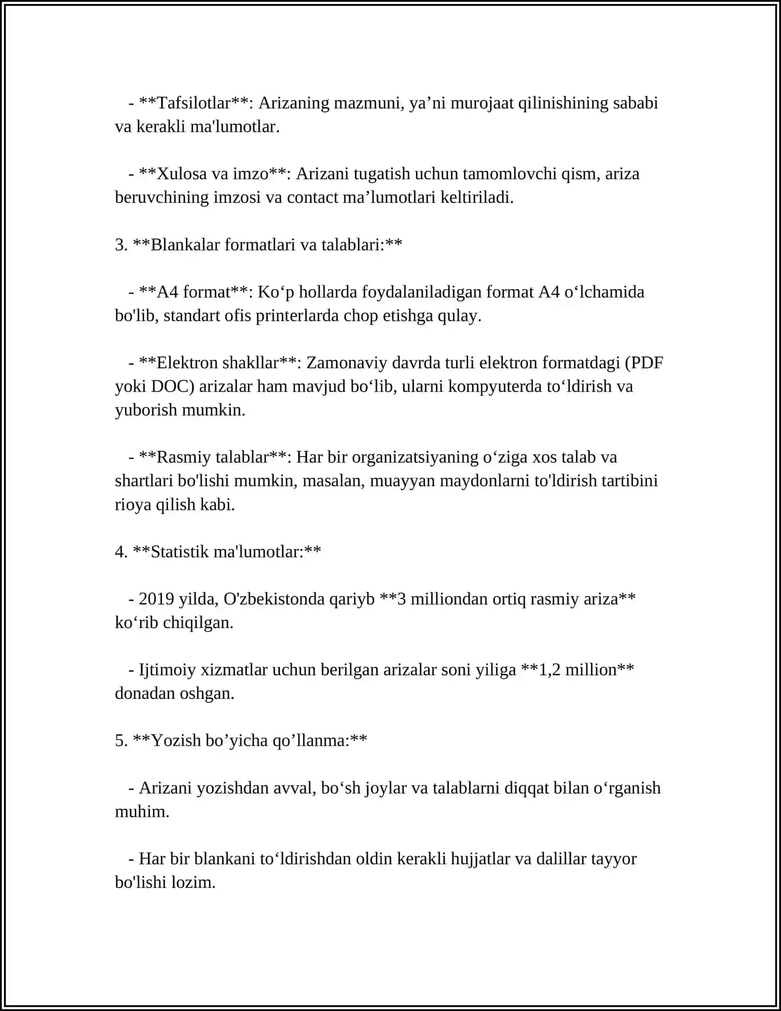 WORD MATN TAHRIRLAGICHDA TURLI XIL BLANKALAR YARATISH (ARIZA KASALLIK KARTASI ANALIZLAR BLANKASI 4