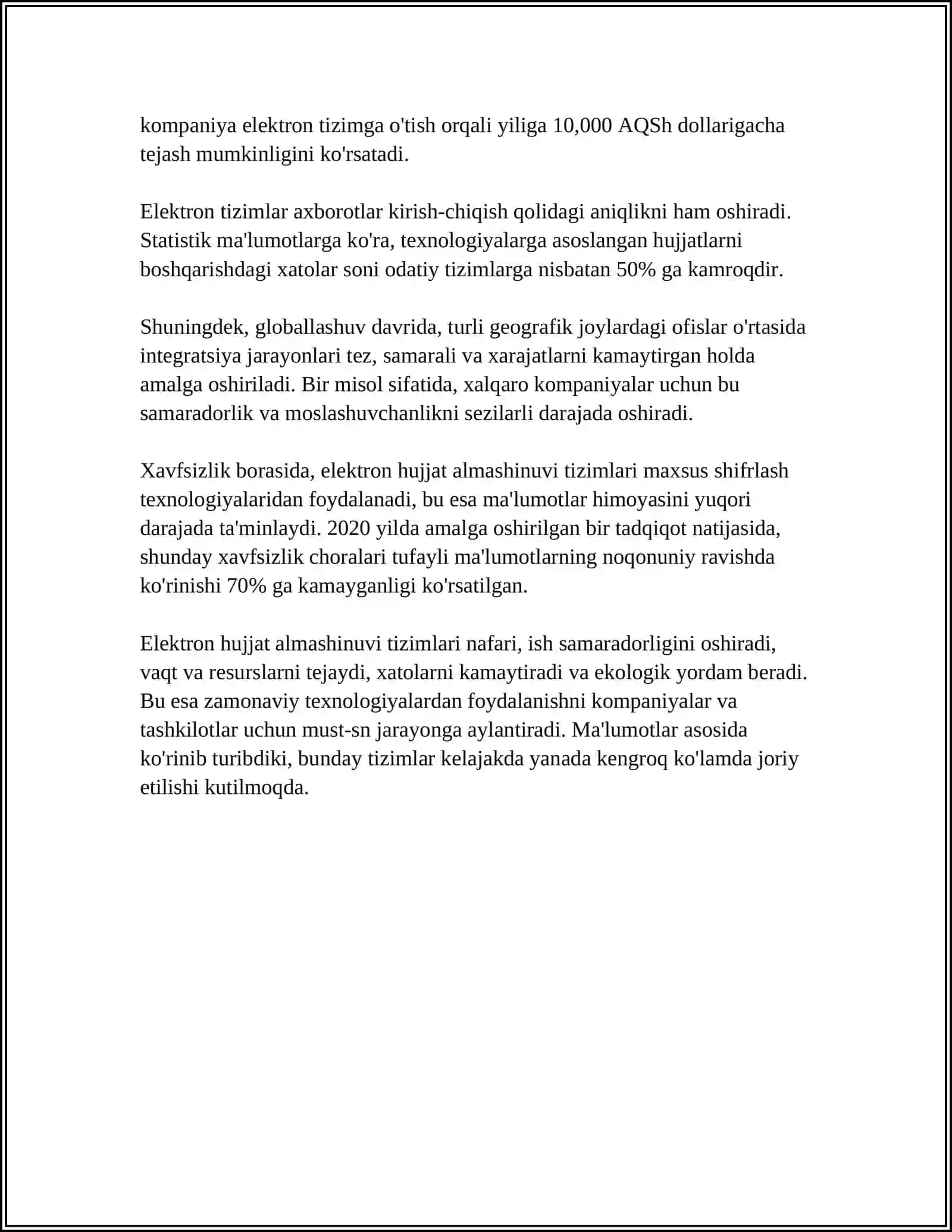ELEKTRON XUJJAT ALMASHINUVI TIZIMI 4