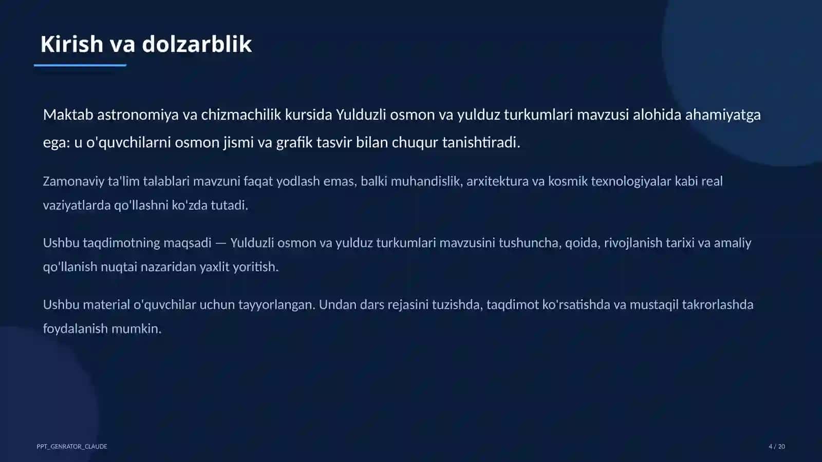 Yulduzli osmon va yulduz turkumlari (8-sinf) 4