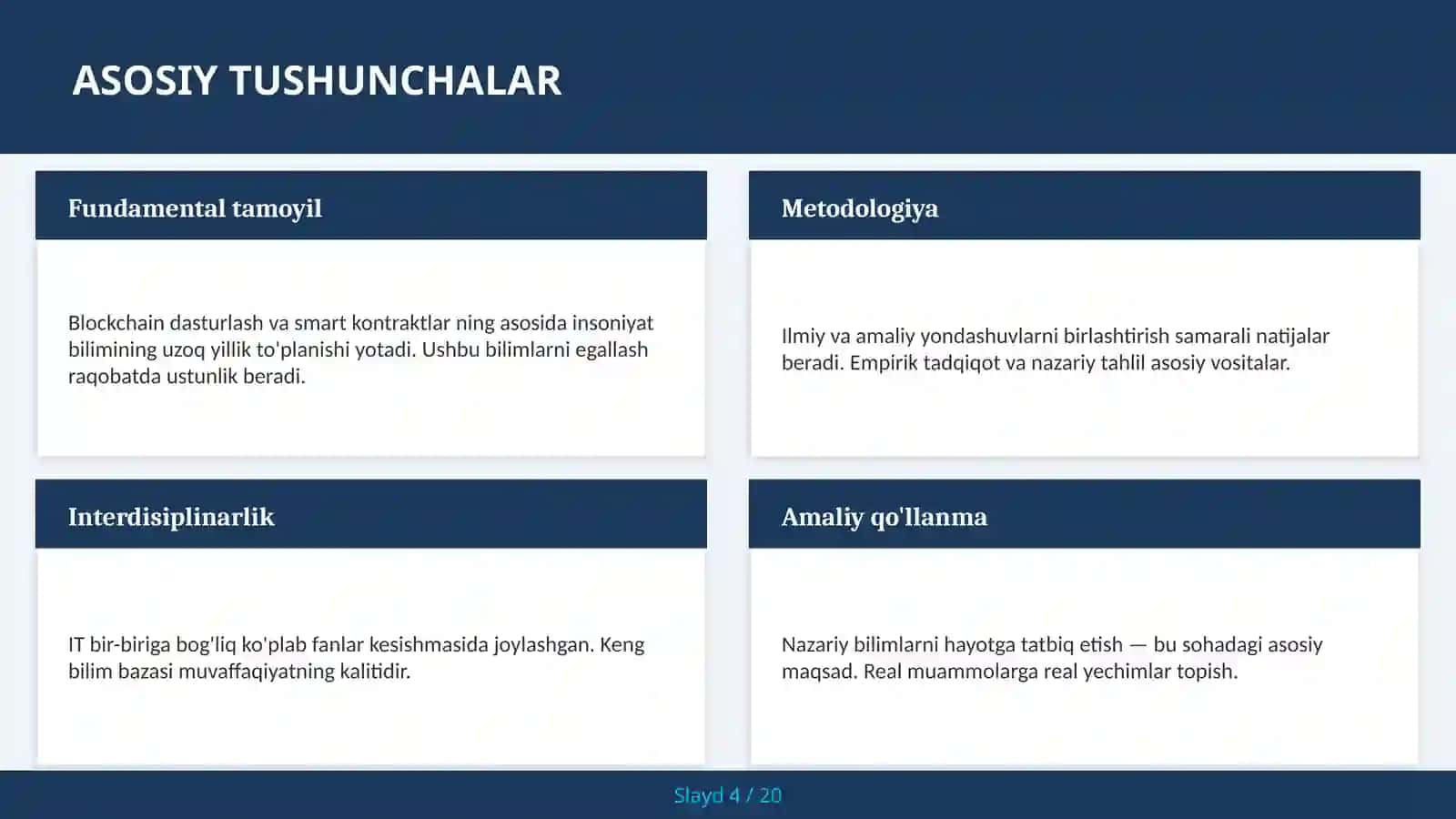 Blockchain Dasturlash va Smart Kontraktlar 4