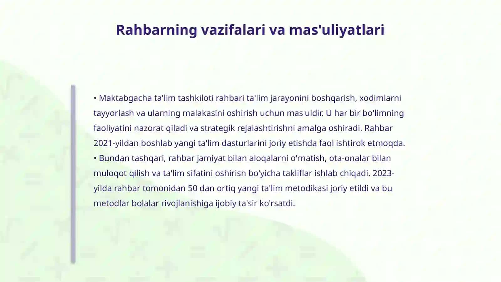 Maktabgacha ta'lim tashkiloti rahbarining ish hujjatlari 4