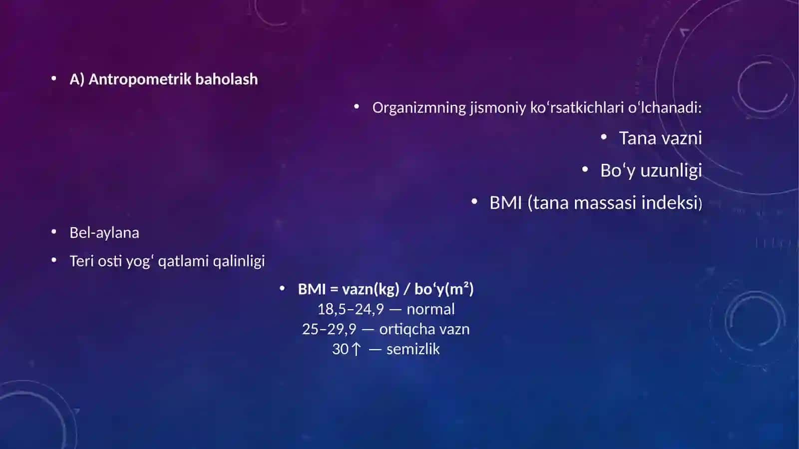 Shaxsiy ovqatlanishning adekvatligini o'rganish va baholash 4
