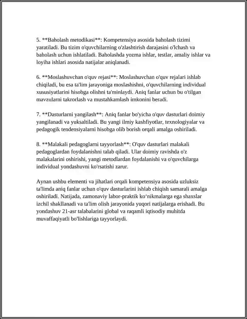 Kompetensiya asosida uzluksiz taʼlimda aniq fanlar uchun oʻquv dasturlarini ishlab chiqish 4
