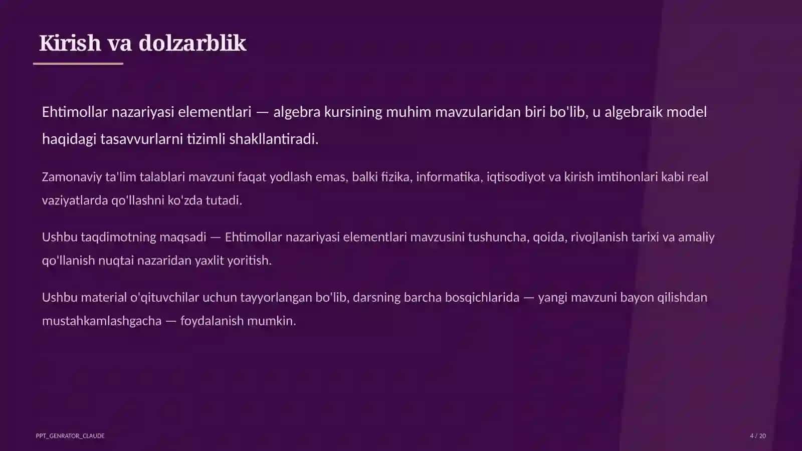Ehtimollar nazariyasi elementlari (9-sinf) 4