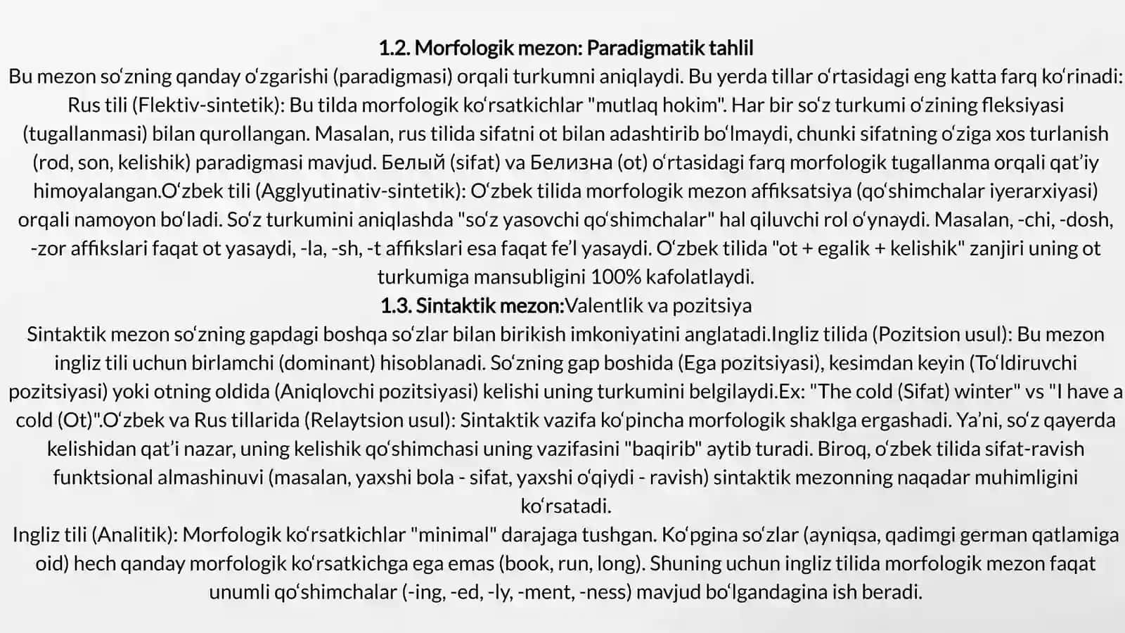 Turli tillarda so'z turkumlari 4