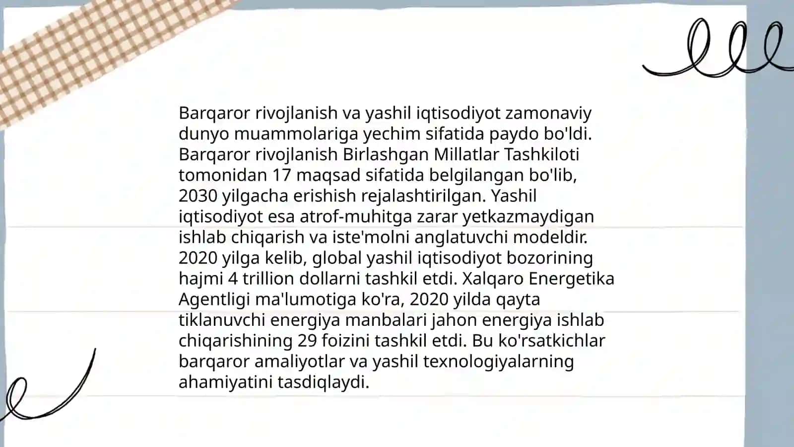 Yashil iqtisodiyotga o'tishning zaruriyati, tamoyillari va mexanizimlari 4