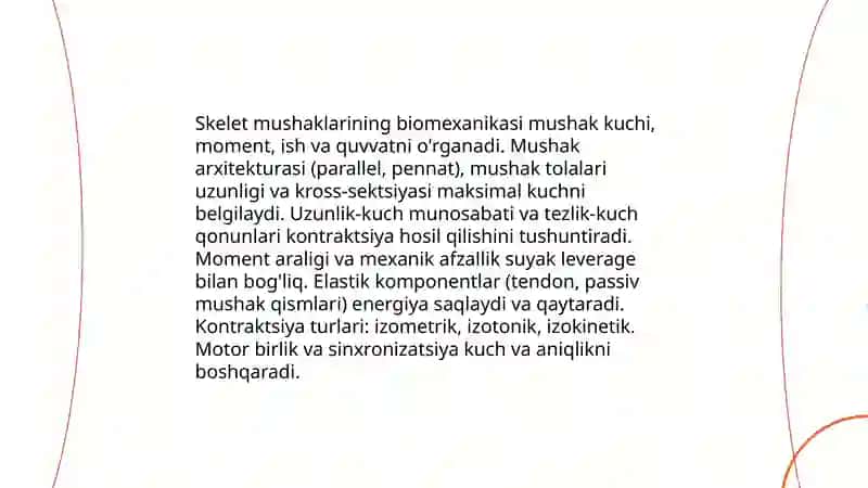 Mushaklarning ishi va biomexanikasi. Lesgaft mushaklar to'g'risida ta'limoti 4