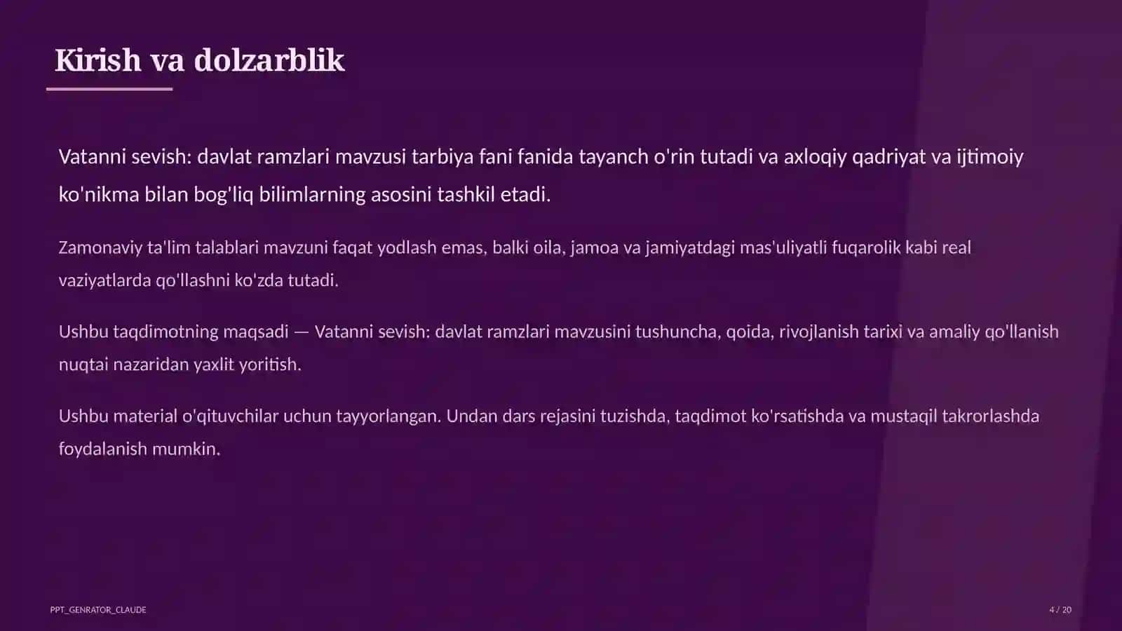 Vatanni sevish: davlat ramzlari (3-sinf) 4