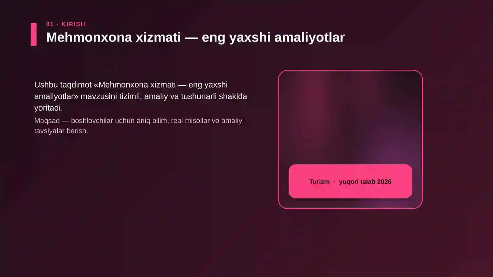 Mehmonxona xizmati — eng yaxshi amaliyotlar 4