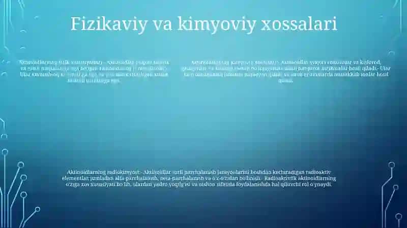 Aktinoidlar.Radiokimyo 4