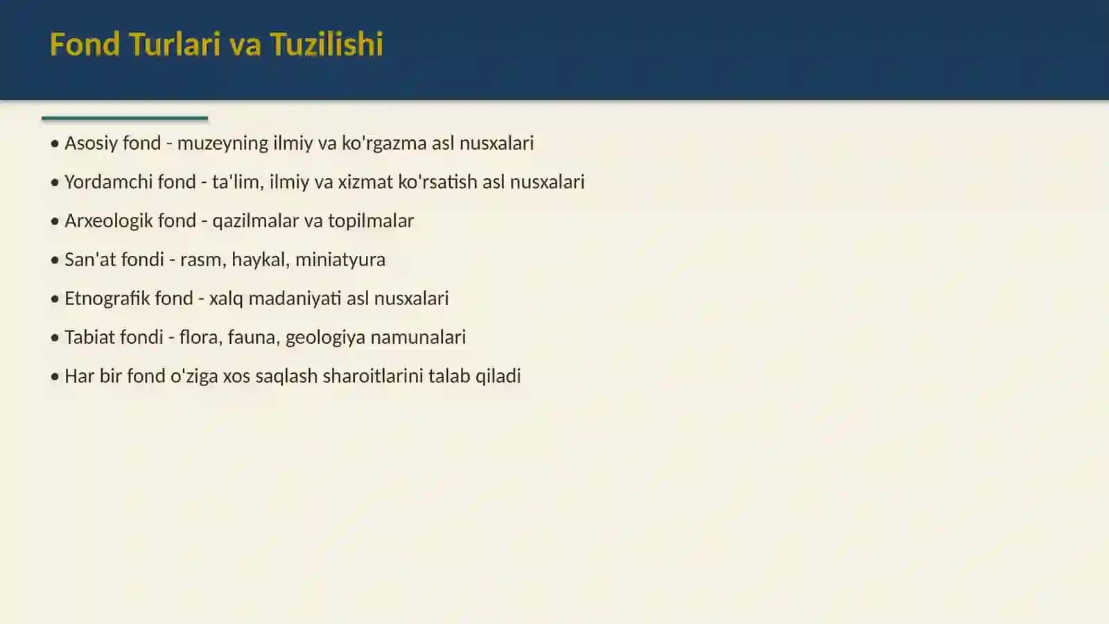 Muzey fondlarini saqlash tartibi 4
