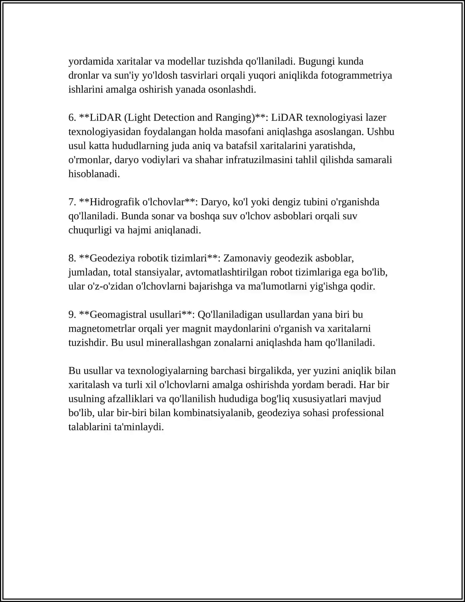 INJENERLIK GEODEZIYASII GIODEZIYIK ASOS ANIQLIGI VA UNI YARATISH USLARII 4