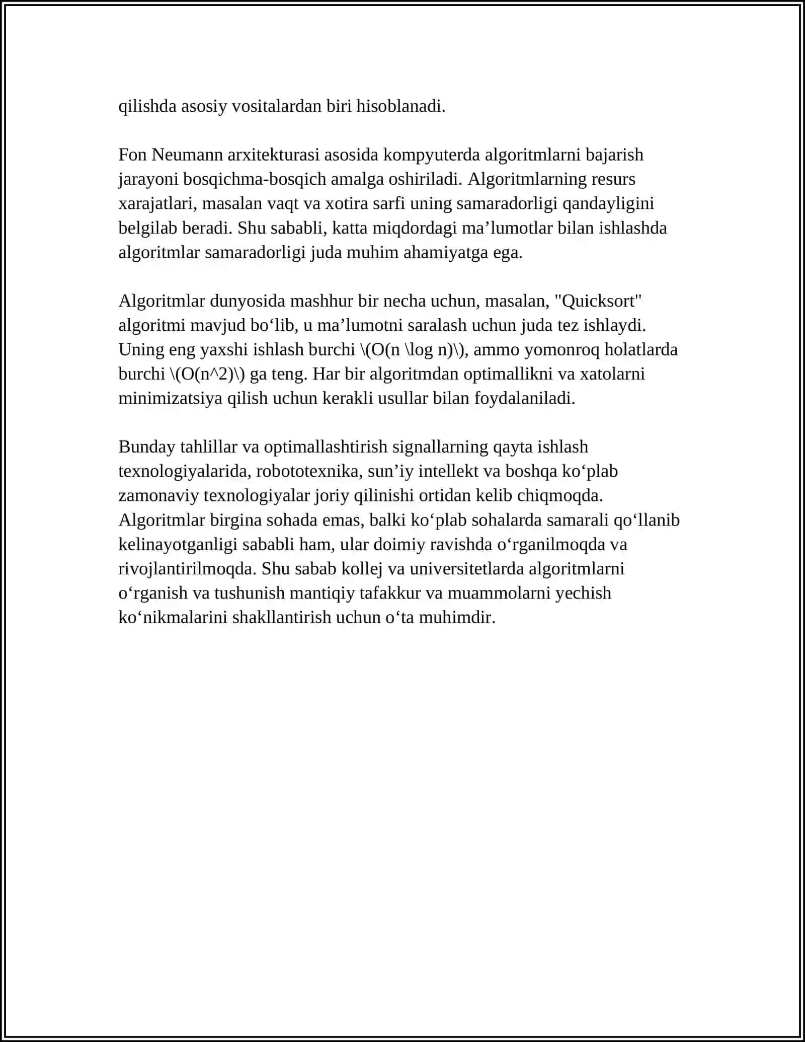 BIR QATORDAGI JUFT SONLAR SONINI HISOBLASH DASTURINI TUZISH 4
