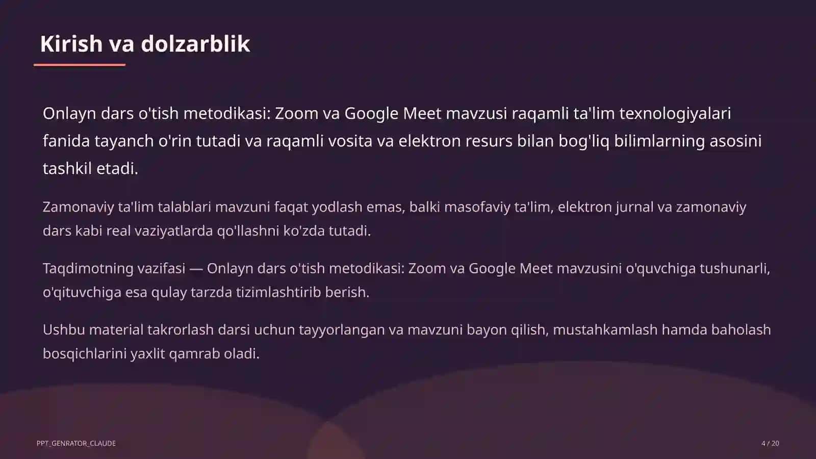 Onlayn dars o'tish metodikasi: Zoom va Google Meet 4