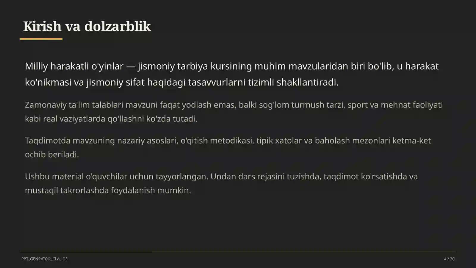 Milliy harakatli o'yinlar (4-sinf) 4