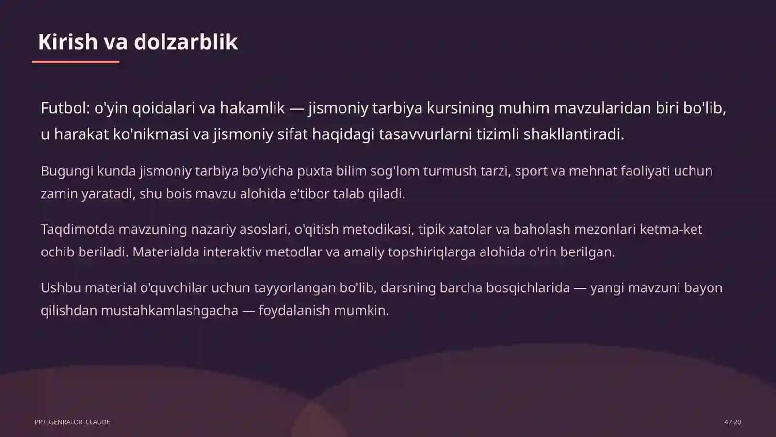 Futbol: o'yin qoidalari va hakamlik (9-sinf) 4