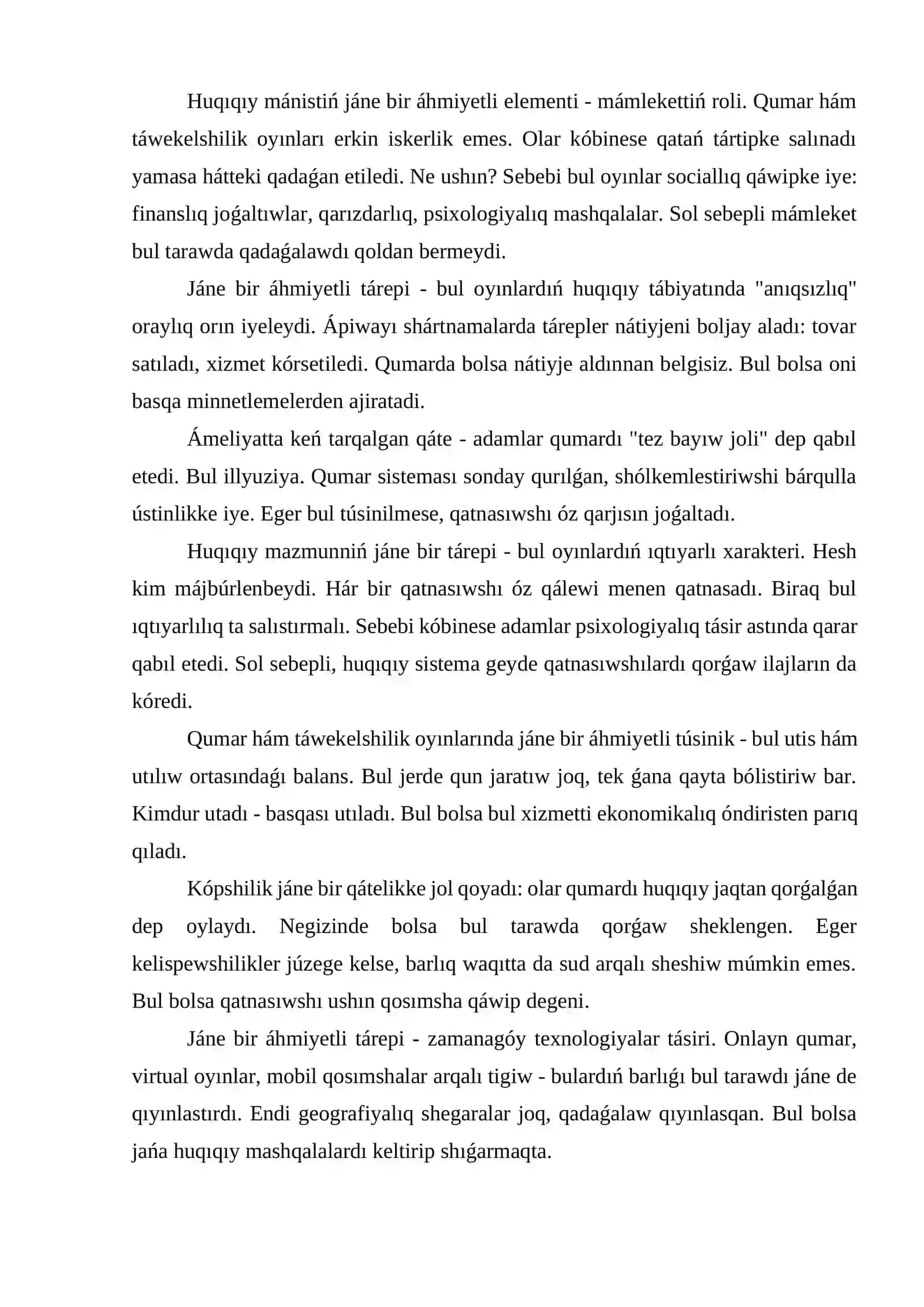 Qumar hám táwekelshilikke tiykarlanǵan basqa da oyınlardı ótkeriw 4