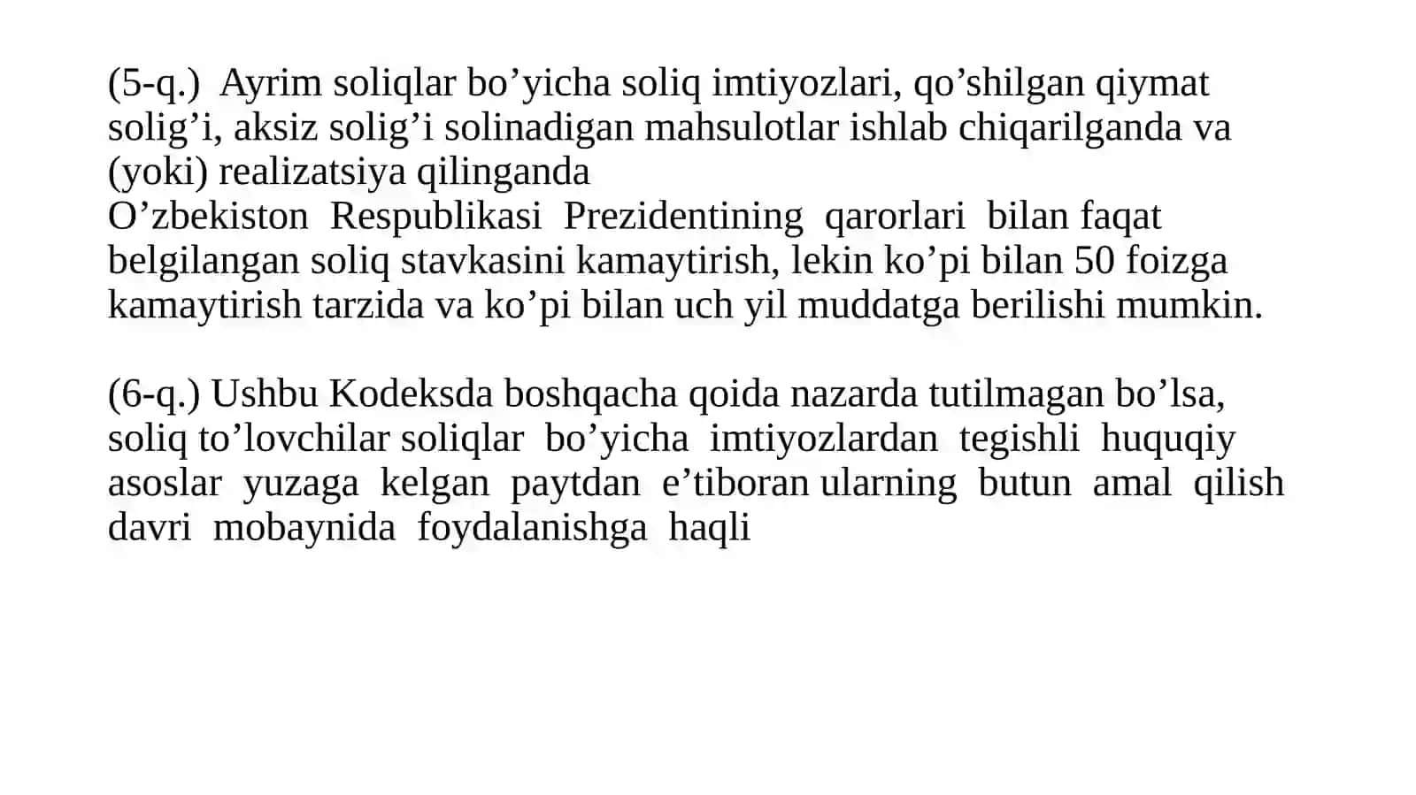 Soliqimtiyozlari(nazariymashg’ulot) 4