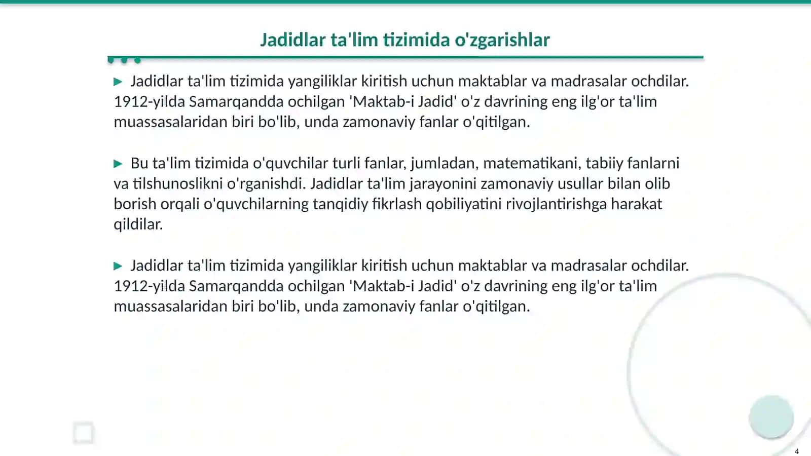 Jadidlar harakati tarixi va maqsadlari 4