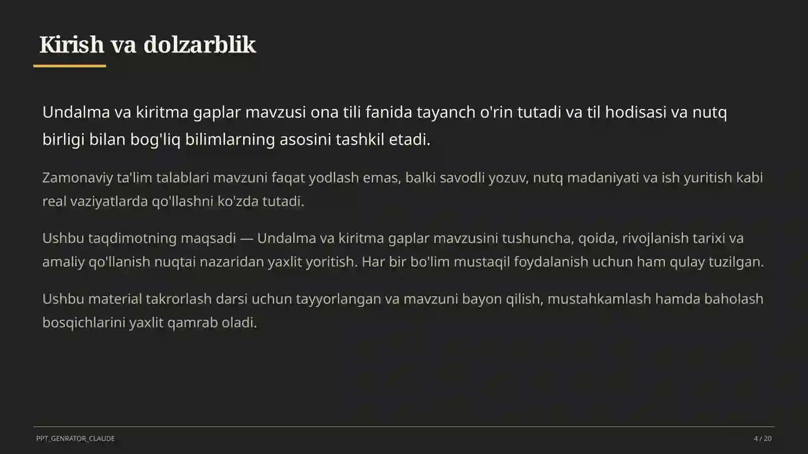Undalma va kiritma gaplar (8-sinf) 4
