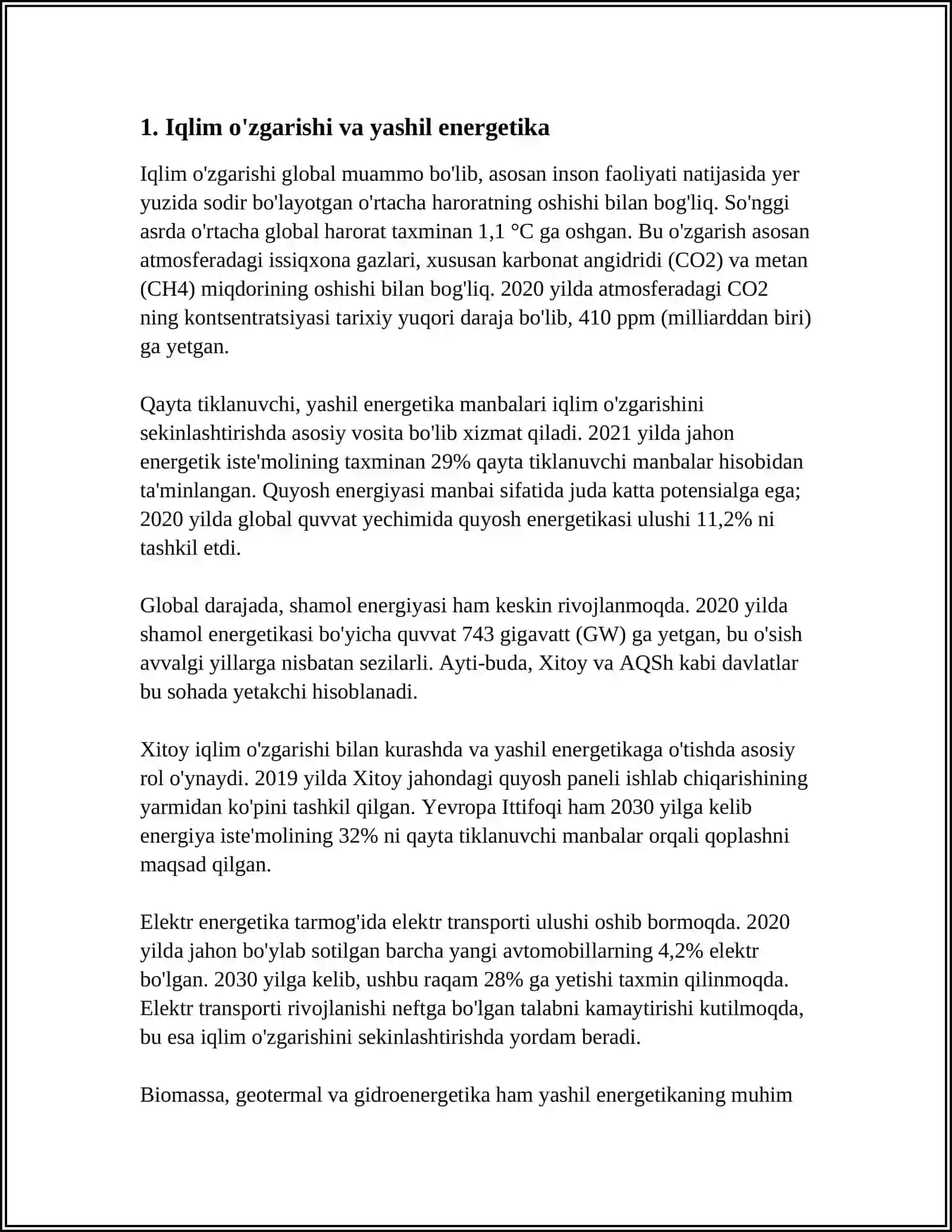 YASHIL ENERGETIKANING RIVOJLANISHIGA TA'SIR QILUVCHI OMILLAR 4