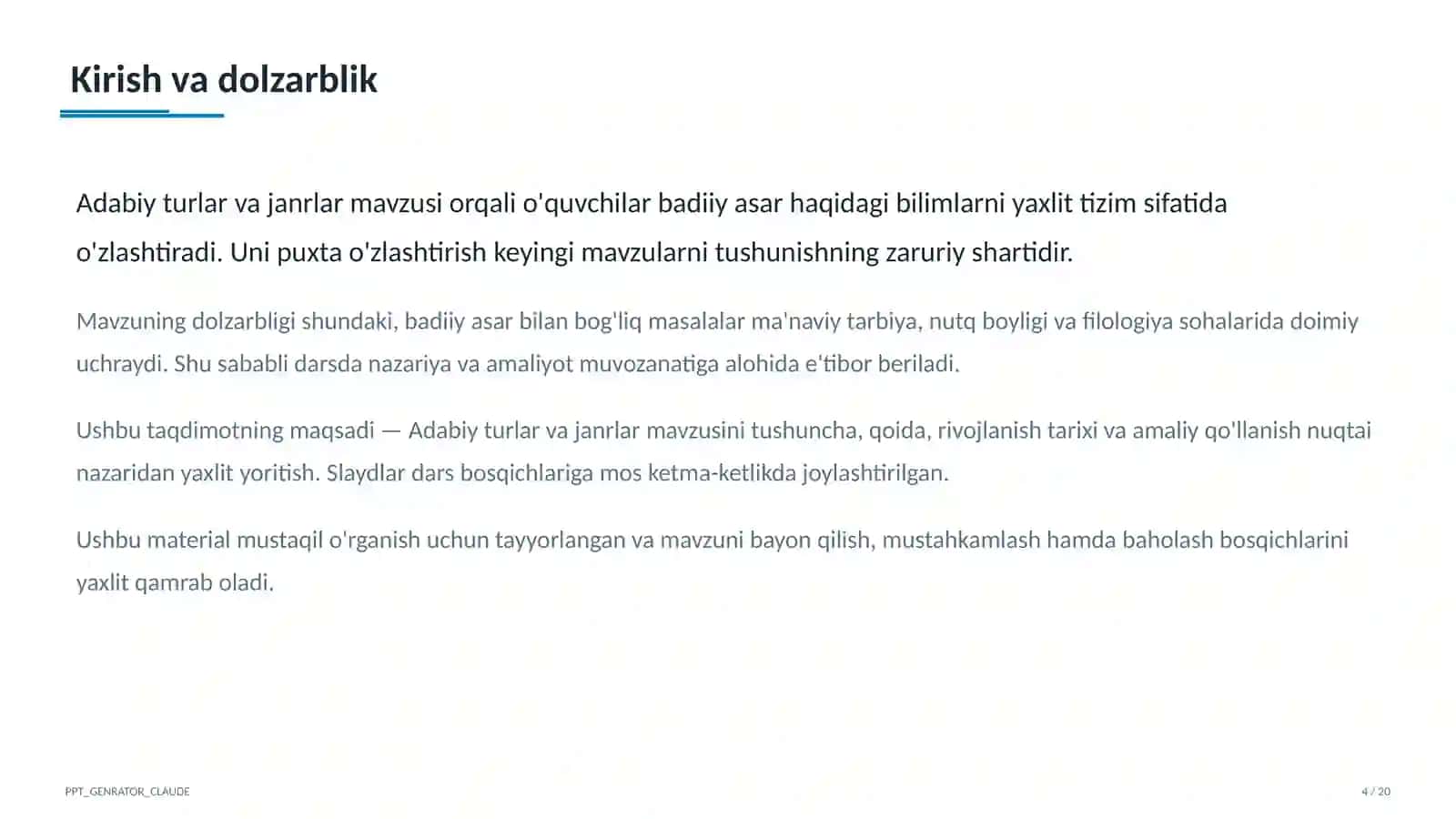 Adabiy turlar va janrlar (10-sinf) 4