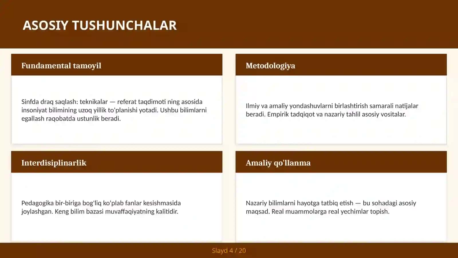 Sinfda draq saqlash: teknikalar — referat taqdimoti 4