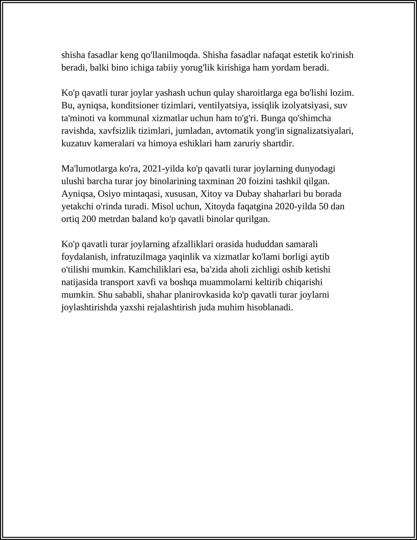 KO'P QAVATLI TURAR JOYLAR 4