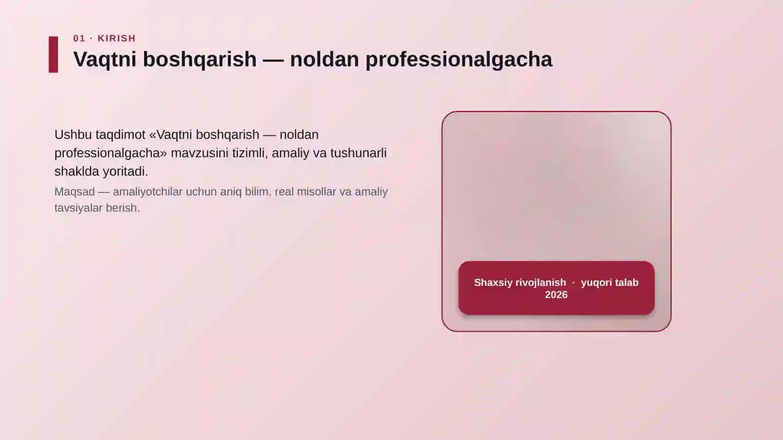 Vaqtni boshqarish — noldan professionalgacha 4