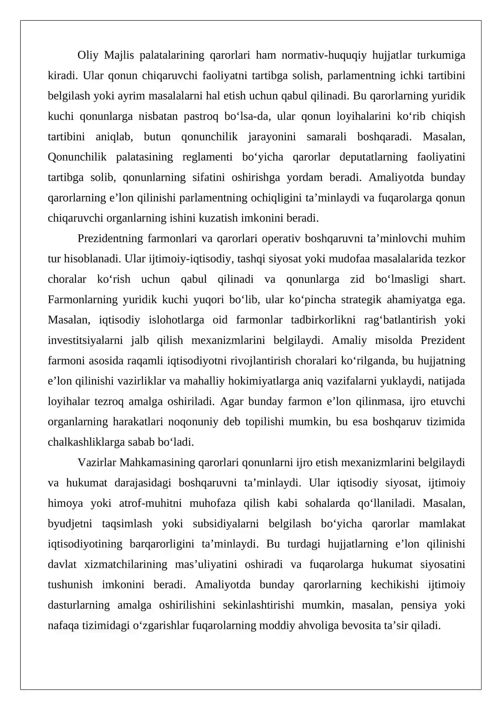 Normativ-huquqiy hujjatlarni e’lon qilish, amal qilish va kuchga kirishi 4